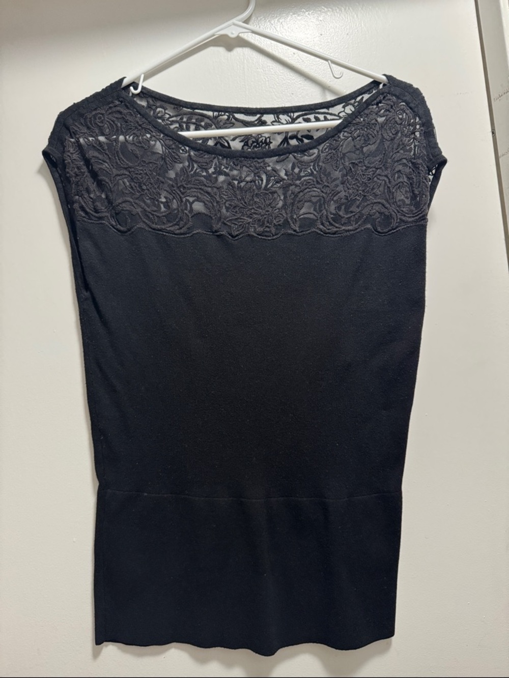 White House Black Market Black Lace Detail Dress